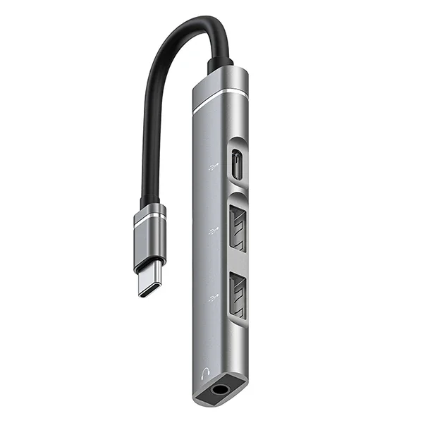 ALLY 4in1 Type-C+3.5mm+USB Girişli Çoğaltıcı Adaptör Çevirici Hub-1852