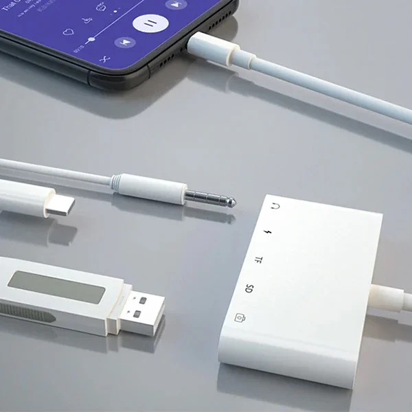 ALLY 5in1 İPhone-İPad lightning To Audio Usb Kamera Okuyucu-1852 ALLY 5in1 İPhone-İPad lightning To Audio Usb Kamera Okuyucu-1852