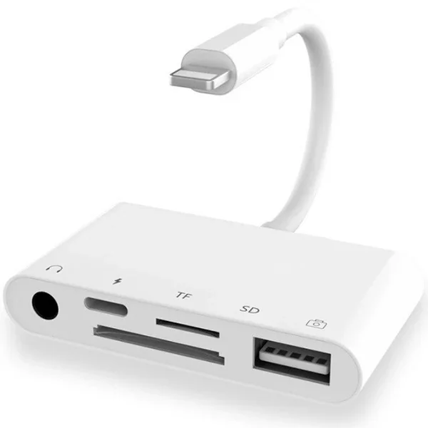 ALLY 5in1 İPhone-İPad lightning To Audio Usb Kamera Okuyucu-1852 ALLY 5in1 İPhone-İPad lightning To Audio Usb Kamera Okuyucu-1852