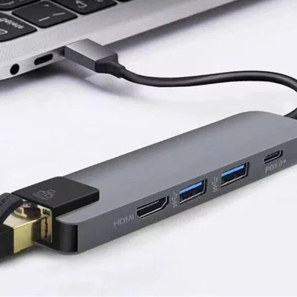 ALLY 5İN1  USB 3.1 Type C To HDMI 2xusb 3.0 RJ45 Ethernet Dönüştürücü Adaptör-1852