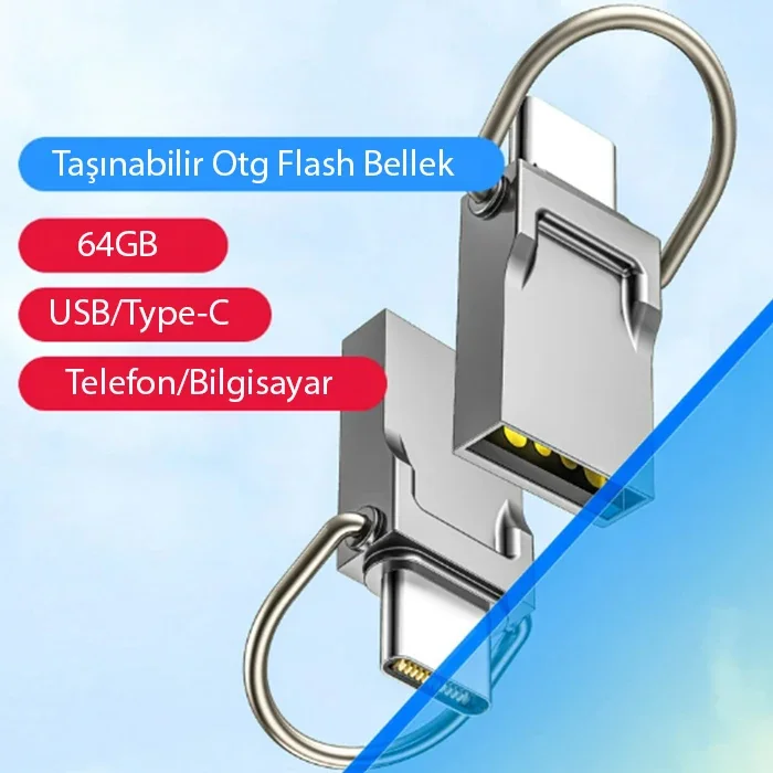 ALLY 64GB Type-c Usb Otg Flash Bellek - USB 2.0 100MB/S Flash Disk-1852 ALLY 64GB Type-c Usb Otg Flash Bellek - USB 2.0 100MB/S Flash Disk-1852