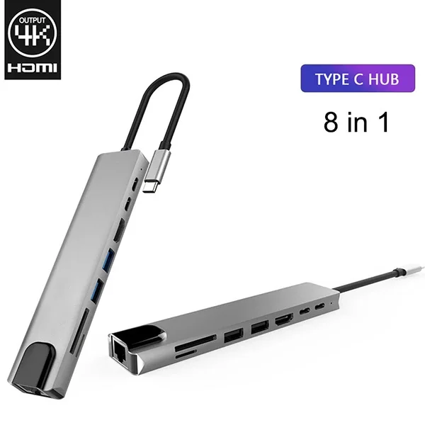 Ally 8 Port Usb 8in1 3.0 Type-C Hdmi 3XUSB+2 PD) RJ45 Hub Adaptör Çoklayıcı TF SD Kart-1852 Ally 8 Port Usb 8in1 3.0 Type-C Hdmi 3XUSB+2 PD) RJ45 Hub Adaptör Çoklayıcı TF SD Kart-1852