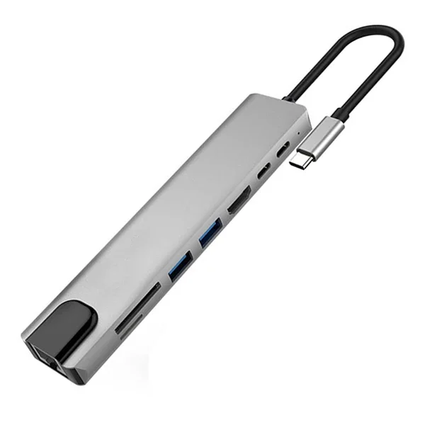 Ally 8 Port Usb 8in1 3.0 Type-C Hdmi 3XUSB+2 PD) RJ45 Hub Adaptör Çoklayıcı TF SD Kart-1852 Ally 8 Port Usb 8in1 3.0 Type-C Hdmi 3XUSB+2 PD) RJ45 Hub Adaptör Çoklayıcı TF SD Kart-1852