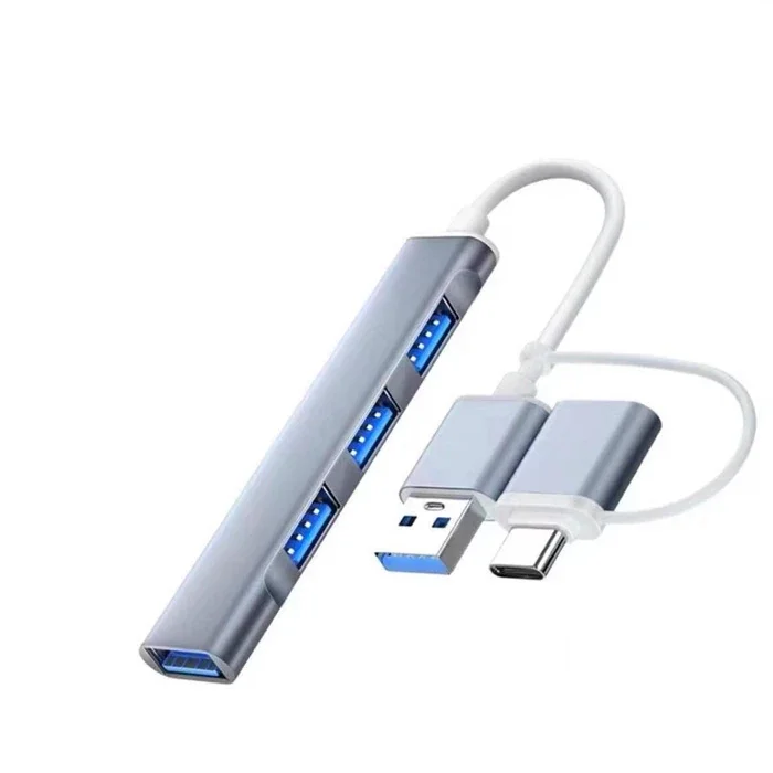 ALLY A-806 4in1 Type-C + USB Girişli USB 3.0 Çoğaltıcı Hub Adaptör Çevirici-1852