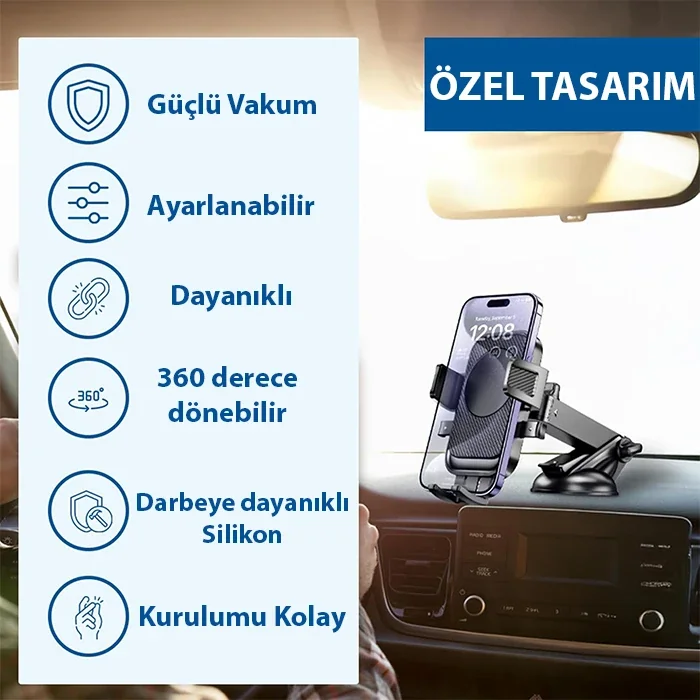 ALLY  A145 Araç İçi Torpido Üstü Telefon Tutucu-1852