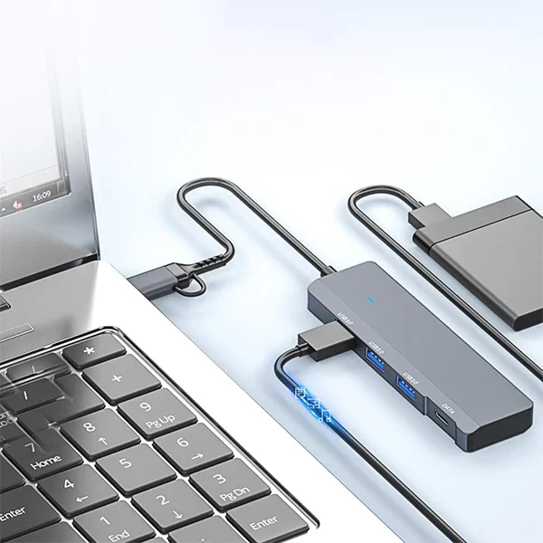 ALLY ADS-309D 4 Portlu USB+Type-C USB 3.0 Çoklayıcı Data HUB Adaptör-1852