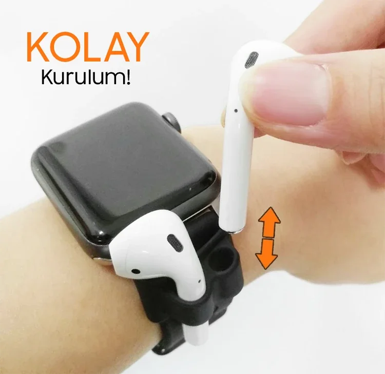 Ally Airpods Silikon Saat Tutucu - 5775 | AirPods Tutucu ve Kaymaz Silikon Kılıf