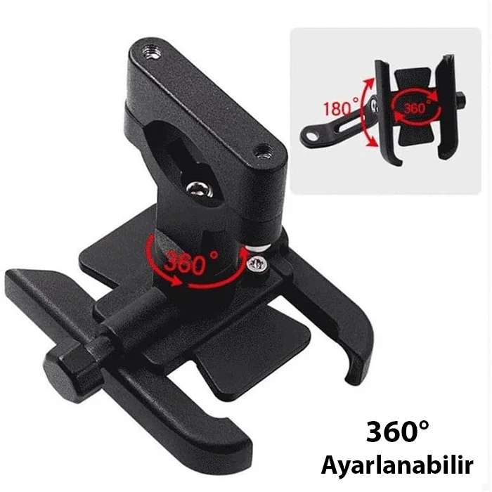 ALLY Alüminyum Alaşım Bisiklet Motorsiklet Gidon Telefon Tutucu-1852 ALLY Alüminyum Alaşım Bisiklet Motorsiklet Gidon Telefon Tutucu-1852
