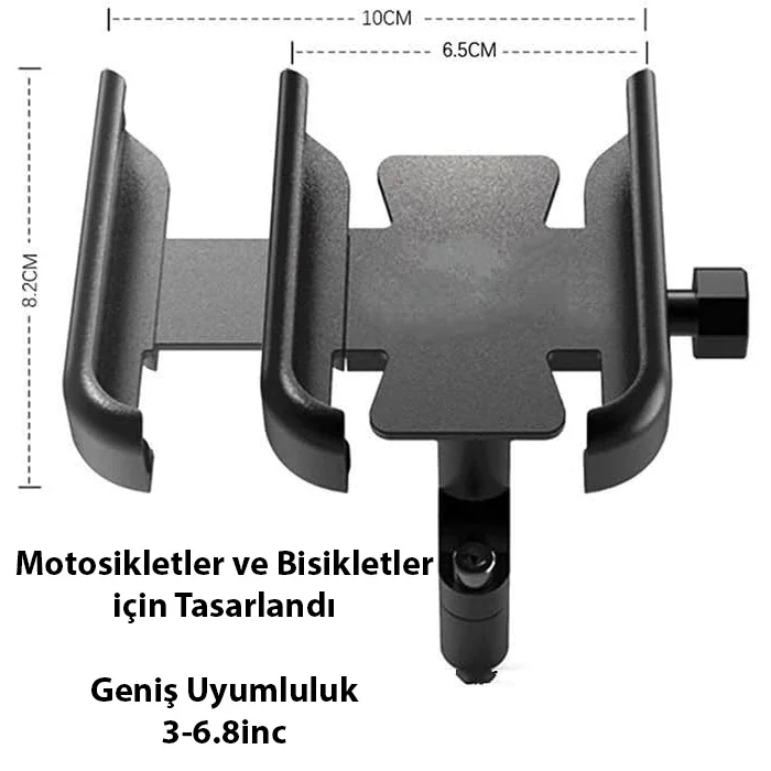 ALLY Alüminyum Alaşım Bisiklet Motorsiklet Gidon Telefon Tutucu-1852 ALLY Alüminyum Alaşım Bisiklet Motorsiklet Gidon Telefon Tutucu-1852