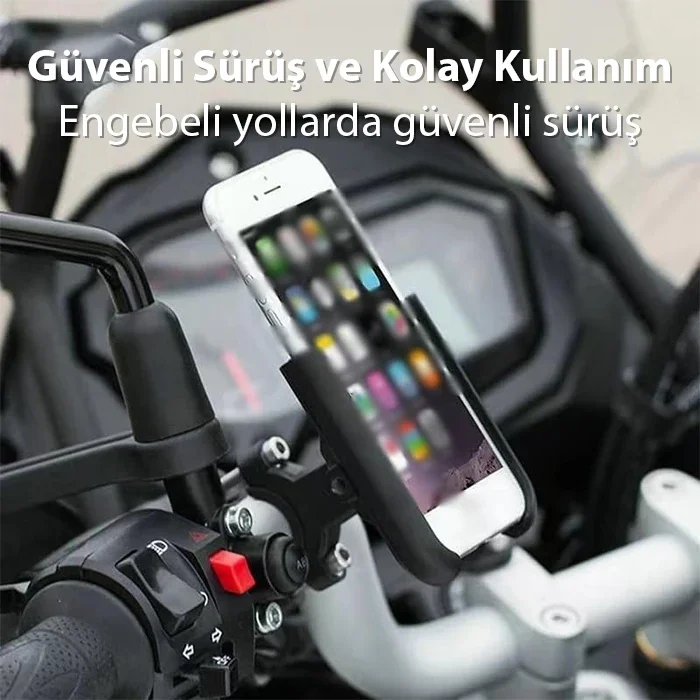 ALLY Alüminyum Alaşım Bisiklet Motorsiklet Gidon Telefon Tutucu-1852 ALLY Alüminyum Alaşım Bisiklet Motorsiklet Gidon Telefon Tutucu-1852