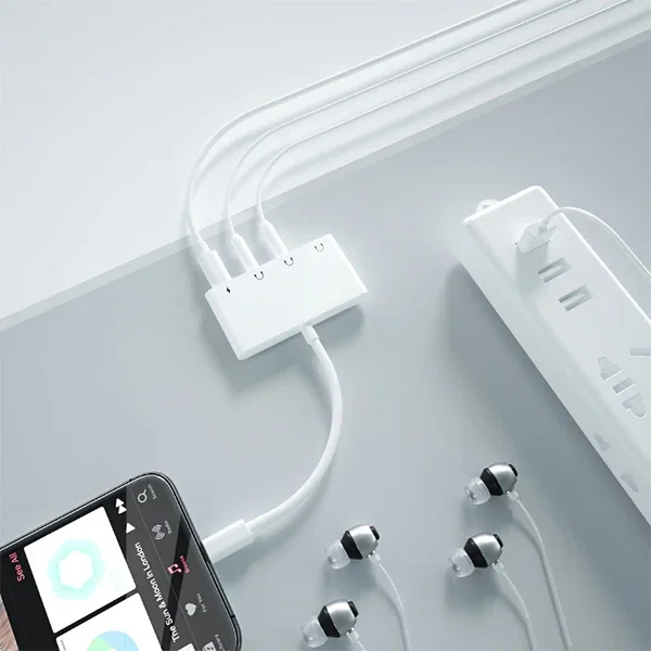 ALLY Andriod Usb Type C 4in1 Otg Ses Adaptörü Çift DC 3.5MM Jack-1852