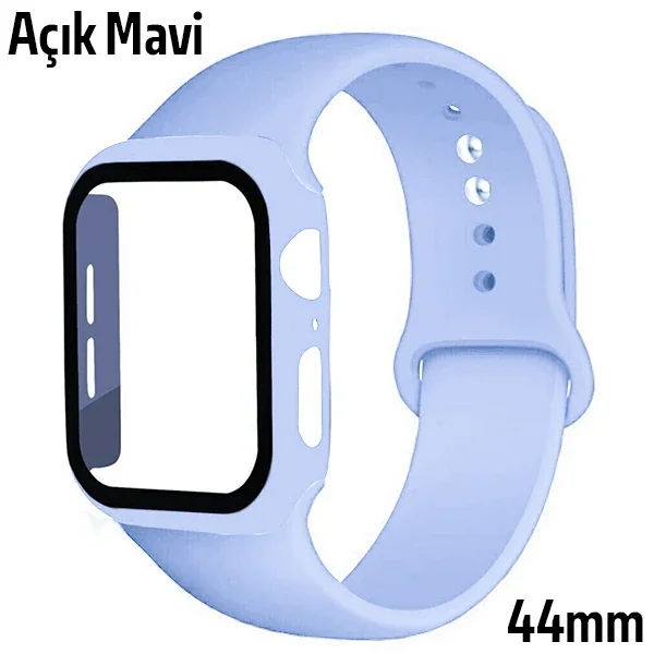 ALLY Apple Watch 4-5-6 44mm Silikon Kordon Kayış ve Ekran Koruyucu Kılıf-1852 ALLY Apple Watch 4-5-6 44mm Silikon Kordon Kayış ve Ekran Koruyucu Kılıf-1852