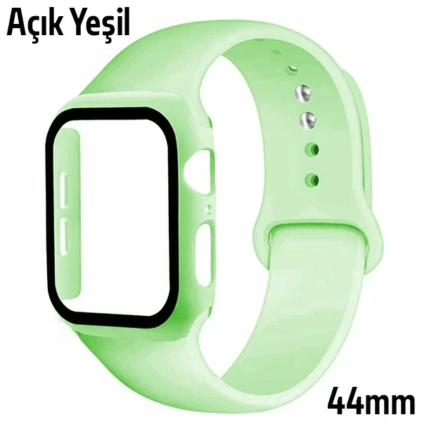 ALLY Apple Watch 4-5-6 44mm Silikon Kordon Kayış ve Ekran Koruyucu Kılıf-1852 ALLY Apple Watch 4-5-6 44mm Silikon Kordon Kayış ve Ekran Koruyucu Kılıf-1852