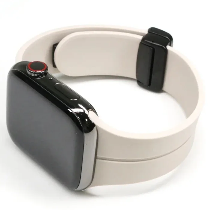 Ally Apple Watch 7-8 45mm 6-5-4 44mm Watch Ultra 49mm Manyetik Uçlu Silikon Kayış Kordon 3-2-1 42mm-1852