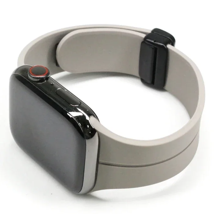 Ally Apple Watch 7-8 41mm 6-5-4 40mm Manyetik Uçlu Silikon Kayış Kordon 3-2-1 38mm-1852