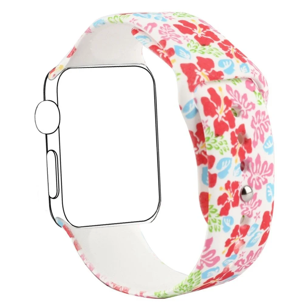 Ally Apple Watch İçin 38mm Yüksek Kalite Desenli Silikon Kordon - Lüks ve Dayanıklı