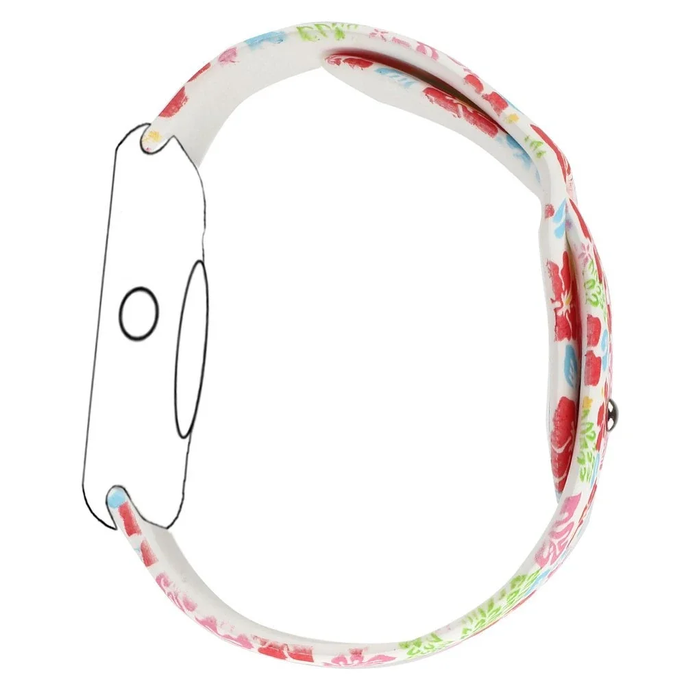 Ally Apple Watch İçin 38mm Yüksek Kalite Desenli Silikon Kordon - Lüks ve Dayanıklı