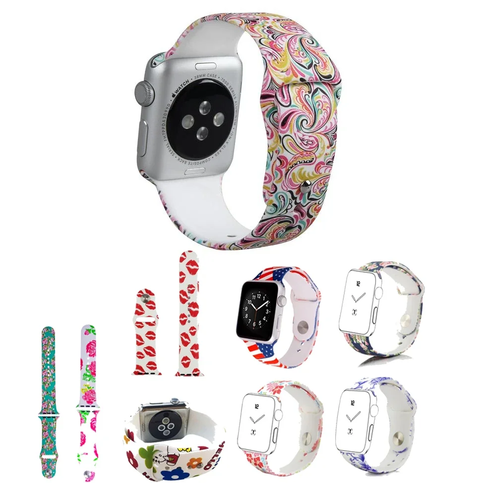 Ally Apple Watch İçin 38mm Yüksek Kalite Desenli Silikon Kordon - Lüks ve Dayanıklı