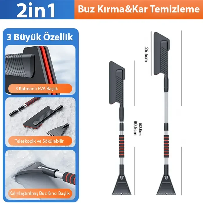 ALLY Araba Kar Fırçası Kar Küreği Teleskopik Döndürülebilir Araç Kar Fırçası-1852 ALLY Araba Kar Fırçası Kar Küreği Teleskopik Döndürülebilir Araç Kar Fırçası-1852