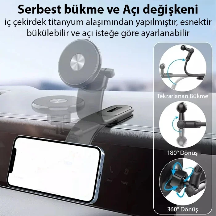 ALLY Ayarlanabilir Araç İçi Torpido Üstü Manyetik Telefon Tutucu-1852