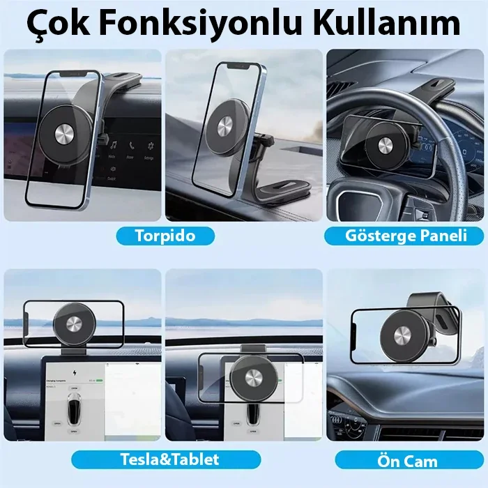 ALLY Ayarlanabilir Araç İçi Torpido Üstü Manyetik Telefon Tutucu-1852