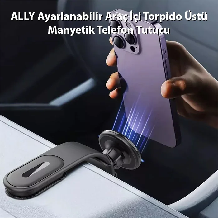 ALLY Ayarlanabilir Araç İçi Torpido Üstü Manyetik Telefon Tutucu-1852