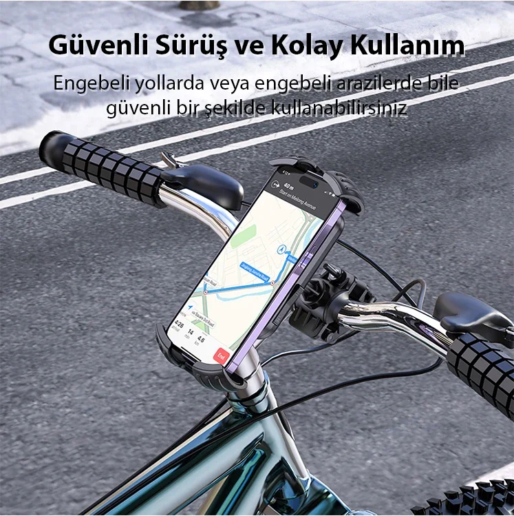 Ally Borofone BH105 Crown Gidon Bağlantılı Bisiklet ve Motosiklet Telefon Tutucu-1852 Ally Borofone BH105 Crown Gidon Bağlantılı Bisiklet ve Motosiklet Telefon Tutucu-1852