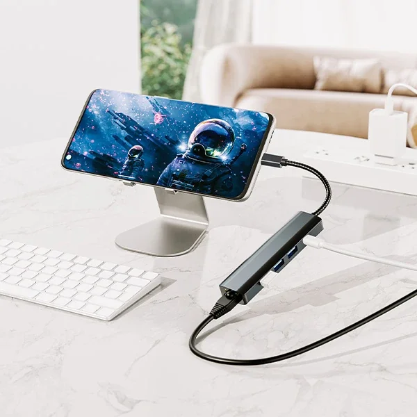 ALLY BYL-2302 5 IN 1 Type-c To USB + Type-c + Ethernet Dönüştürücü Çoğaltıcı Hub-1852