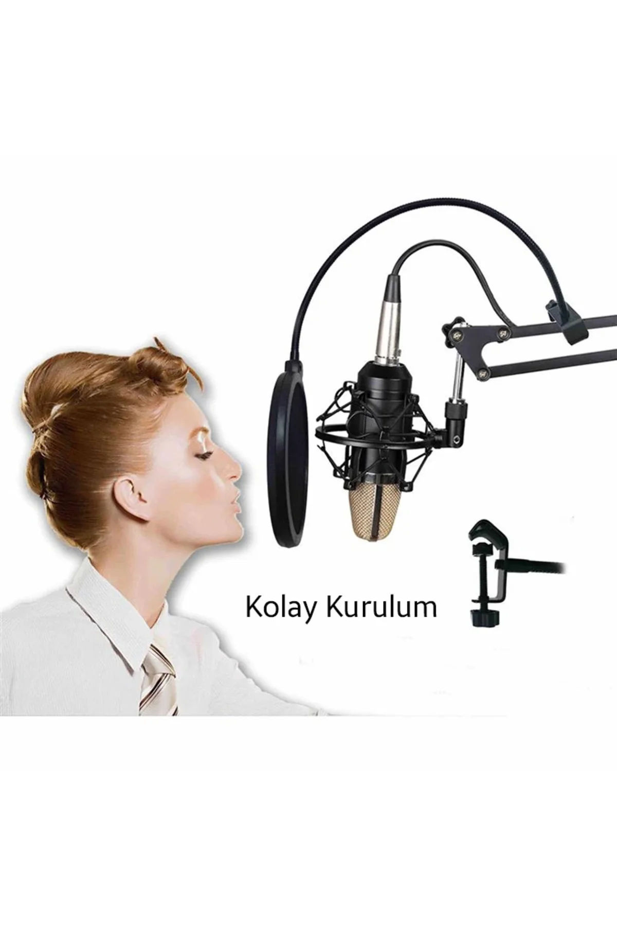 Ally Çift Katman Stüdyo İçin Mikrofon Pop Filtre Youtuber-1852 Ally Çift Katman Stüdyo İçin Mikrofon Pop Filtre Youtuber-1852