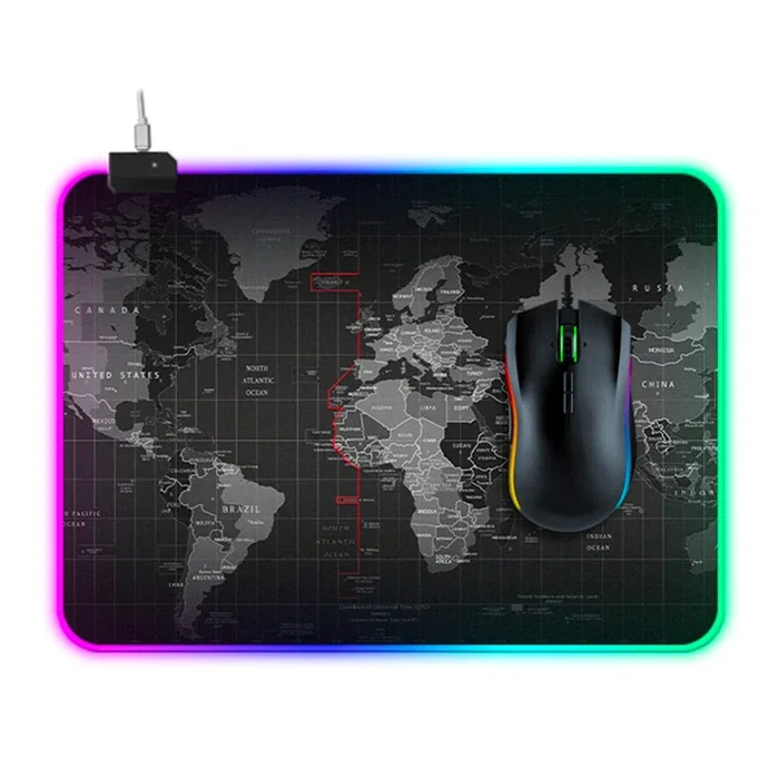 ALLY Dünya Desenli RGB Led Işıklı Oyuncu Mouse Pad 300*250*4MM-1852