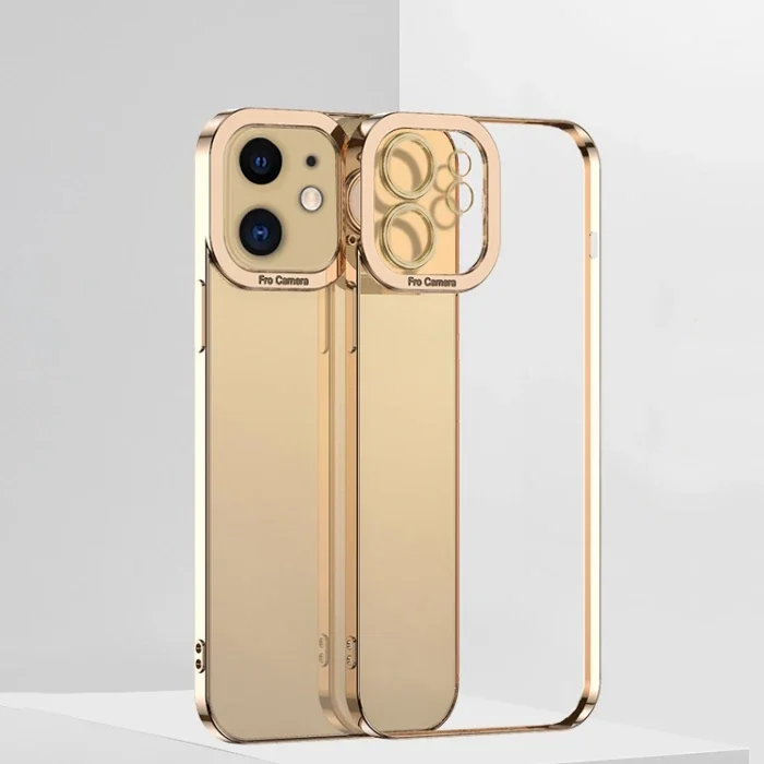 ALLY Fashion Series iPhone 12 6.1inç Kılıf Renkli Kenar Lazer Çerçeveli Silikon Kılıf-1852