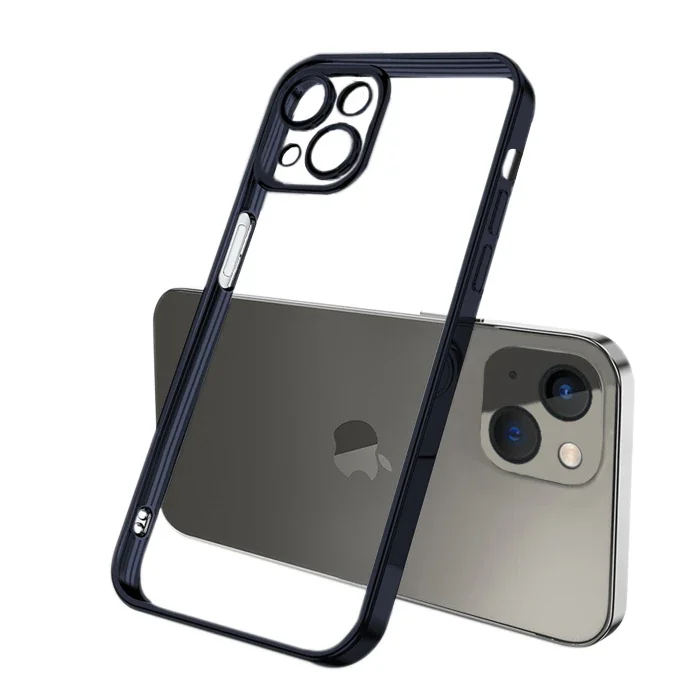 ALLY Fashion Series iPhone 13 6.1inç Kılıf Renkli Kenar Lazer Çerçeveli Silikon Kılıf-1852