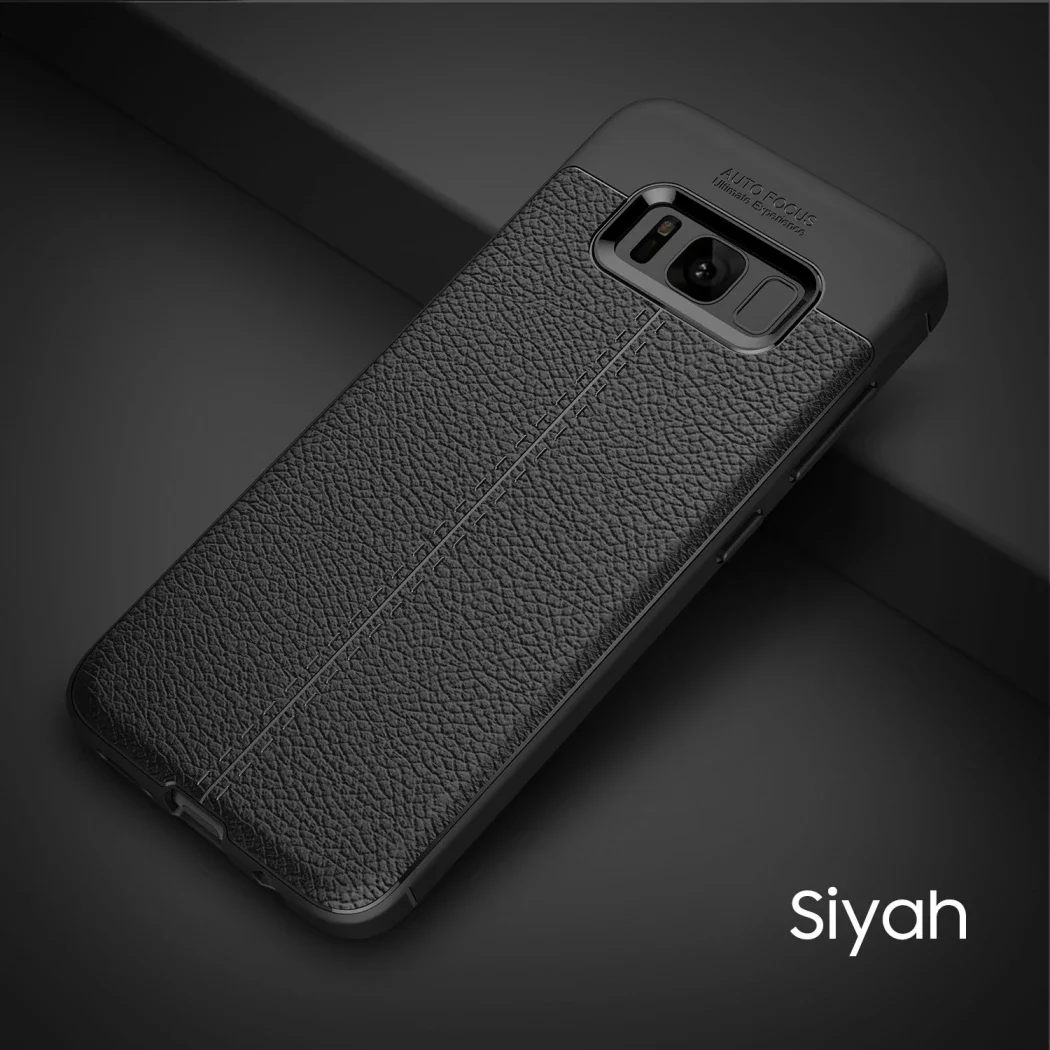 Ally Galaxy S8 Plus Litchi Tam Koruma Soft Silikon Kılıf-1852
