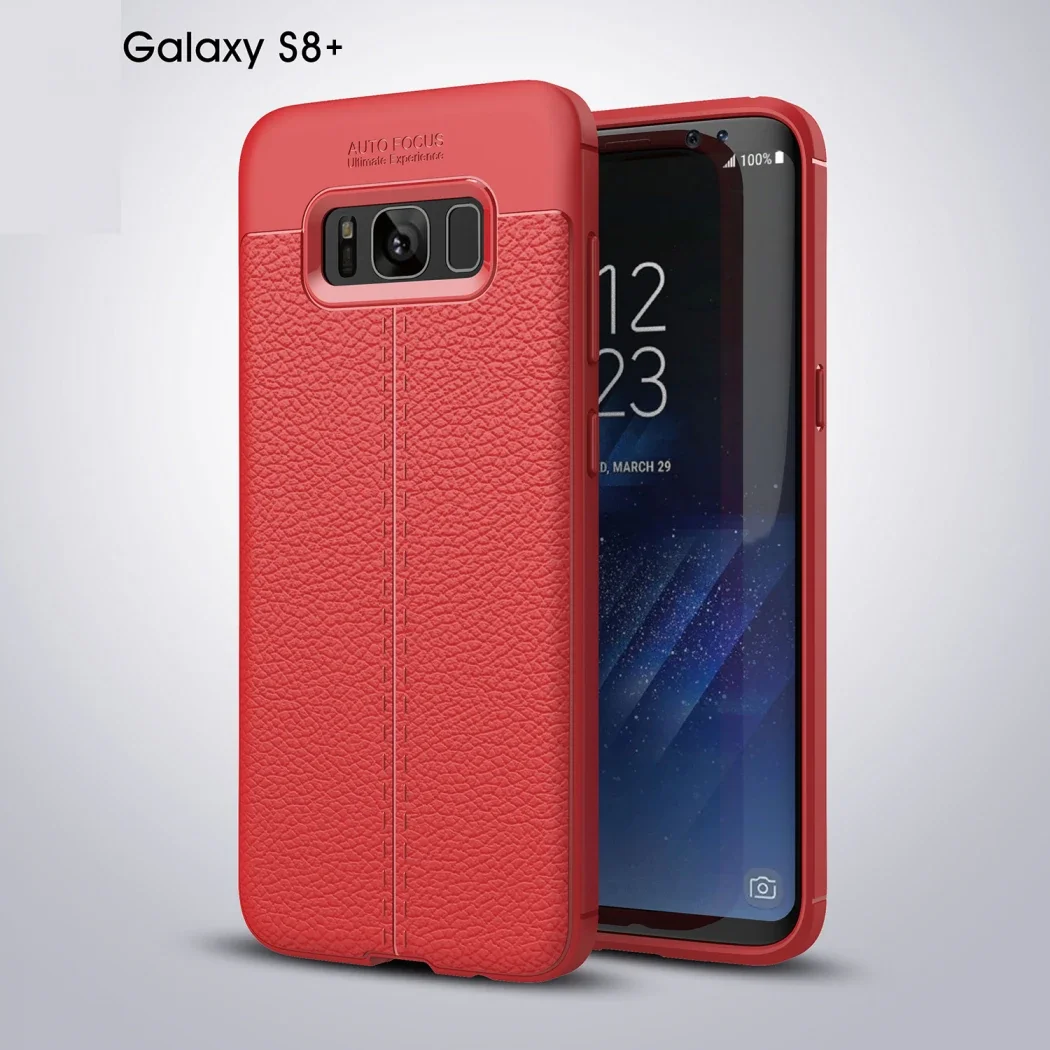 Ally Galaxy S8 Plus Litchi Tam Koruma Soft Silikon Kılıf-1852