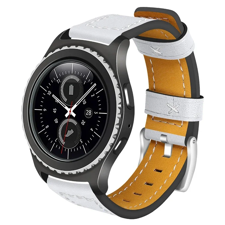 Ally Gear S3 Watch 4 46mm Classic Frontier Deri Dişli Kayış Kordon (5775) - Premium Akıllı Saat Kayışı