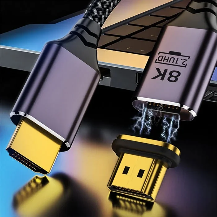ALLY HDMI to HDMI 8K HD 2.1UHD Mıknatıs Başlıklı Kablo 2 Metre-1852