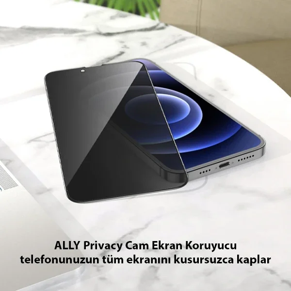 ALLY İPhone 13 Mini 3D Full Privacy Gizlilik Cam Ekran Koruyucu Anti-Spy-1852