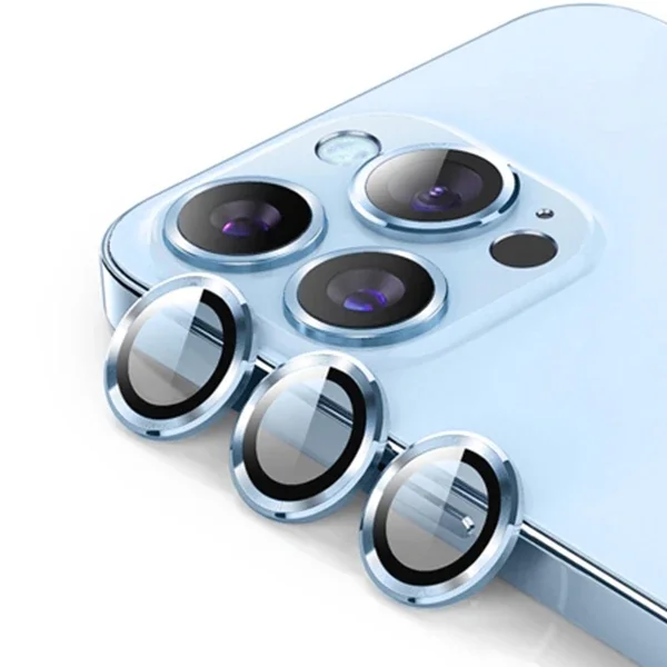 ALLY İPhone 13 Pro -13 Pro Max 3D Metal Çerçeveli Kamera Lens Koruyucu-1852