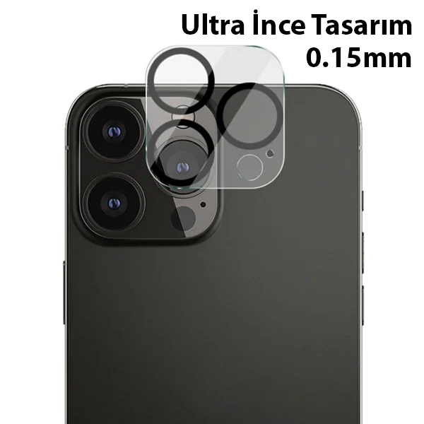 ALLY İPhone 13 Pro-13 Pro Max 3D Full Tempered Glass Cam Kamera Koruyucu-1852