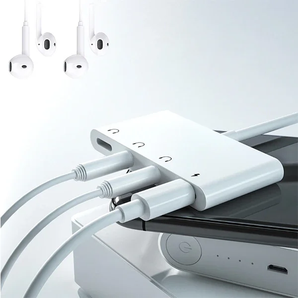 ALLY İPhone 14-13-12-11 4in1 Otg Ses Adaptörü Çift DC 3.5MM Jack-1852 ALLY İPhone 14-13-12-11 4in1 Otg Ses Adaptörü Çift DC 3.5MM Jack-1852