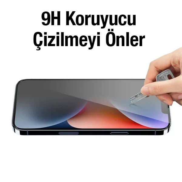 ALLY İPhone 14 6.1 3D Full Privacy Gizlilik Cam Ekran Koruyucu Anti-Spy-1852