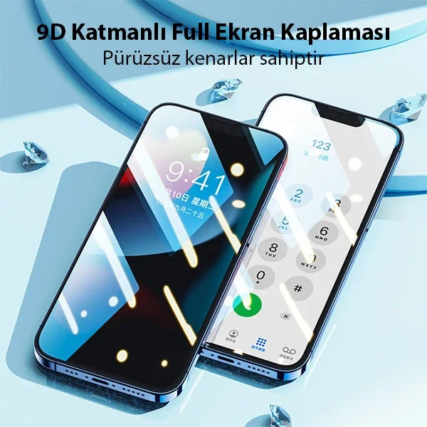 Ally iPhone 14 6.1 Full Glue-Tempered Cam Ekran Koruyucu-1852