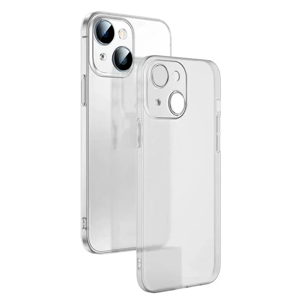 Ally iPhone 14 Plus 6.7inch Frosted Glass Şeffaf Kamera Korumalı Kılıf-1852
