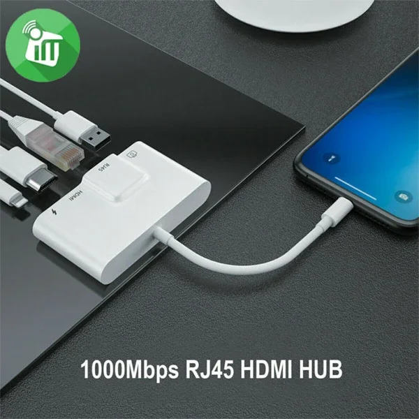 ALLY İPhone 3İN1 Lightning HDMI RJ45 OTG Digital AV Adaptör Hub-1852
