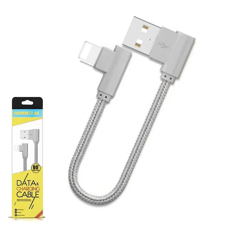 Ally İphone Lightning Eğik Başlı Halat Usb Kablo 20cm-1852