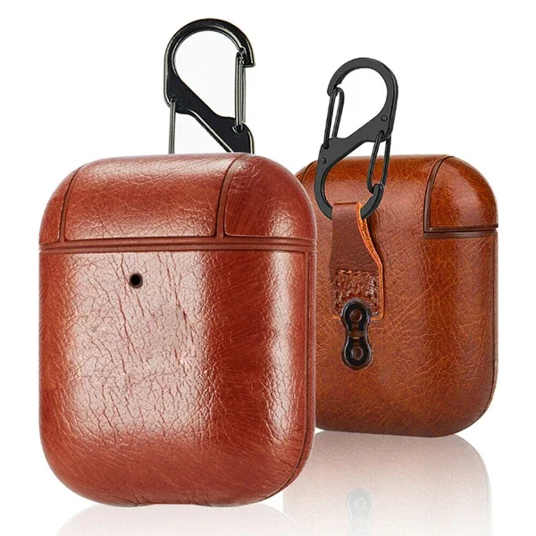 Ally Leather Case Apple Airpods 1-2 PU Deri Koruma Kılıfı-1852