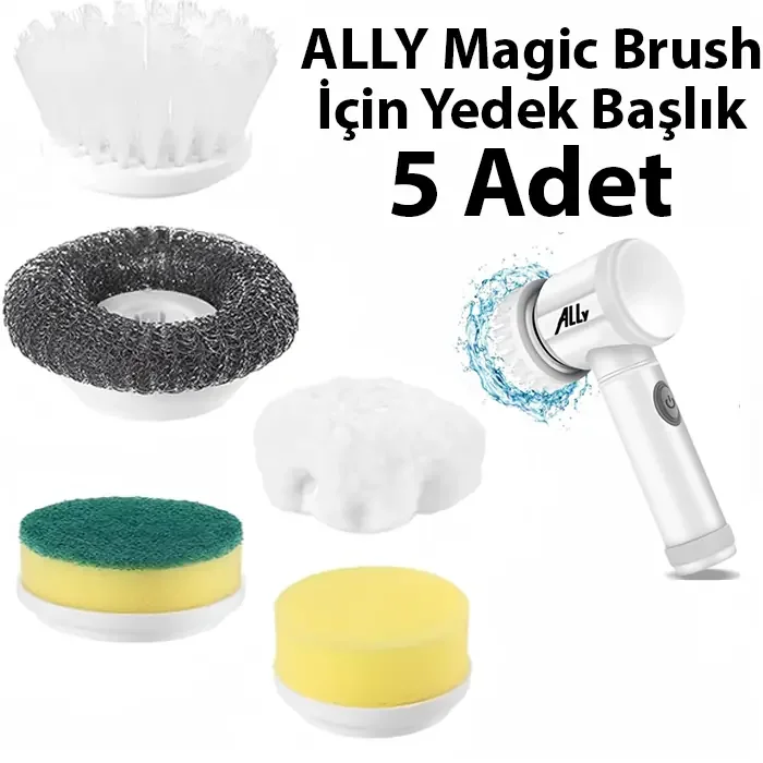 Ally Magic Brush Şarjlı Temizleme Fırçası Yedek Başlık Seti 5 Adet - 5775