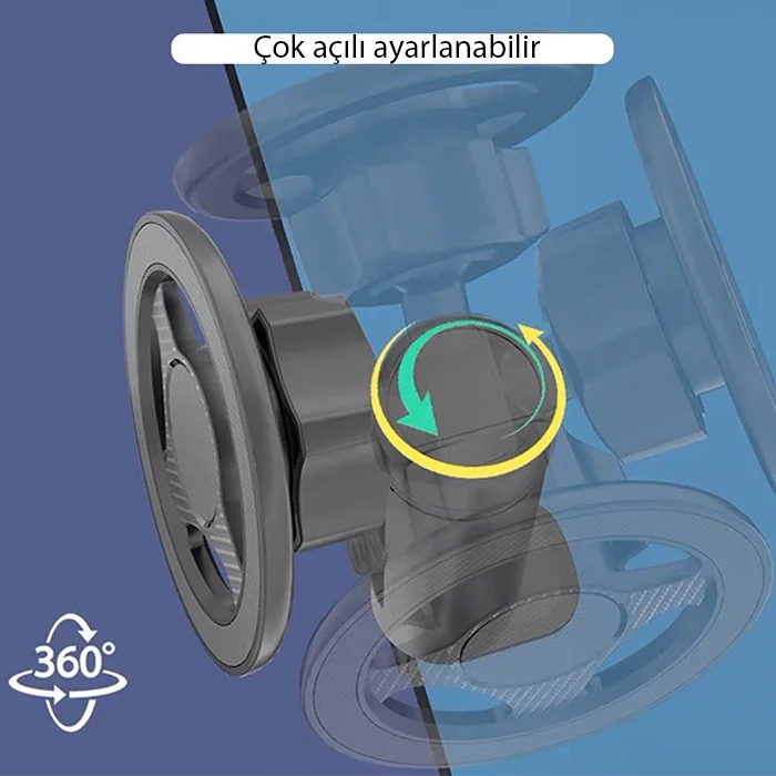 ALLY Magsafe Uyumlu Masa Koltuk Klipsli Manyetik Telefon Tutucu-1852