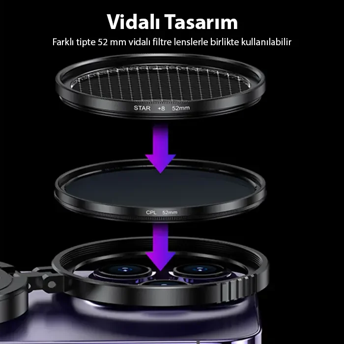 Ally MagSafe Uyumlu Manyetik 52mm CPL Polarize Telefon Kamera Lens Filtresi (Yansıma Önleyici)-1852 Fiyatı, Yorumları ve Özellikleri