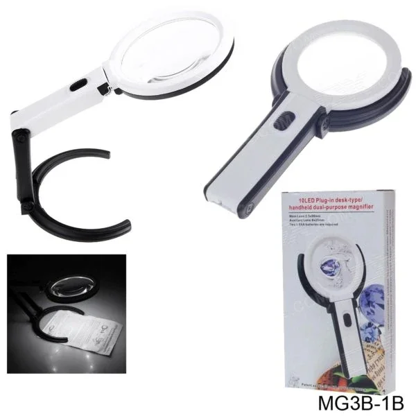 Ally Mg3b-1c 1.8x5x Çok Fonksiyonlu Standlı Led Işıklı Büyüteç-1852